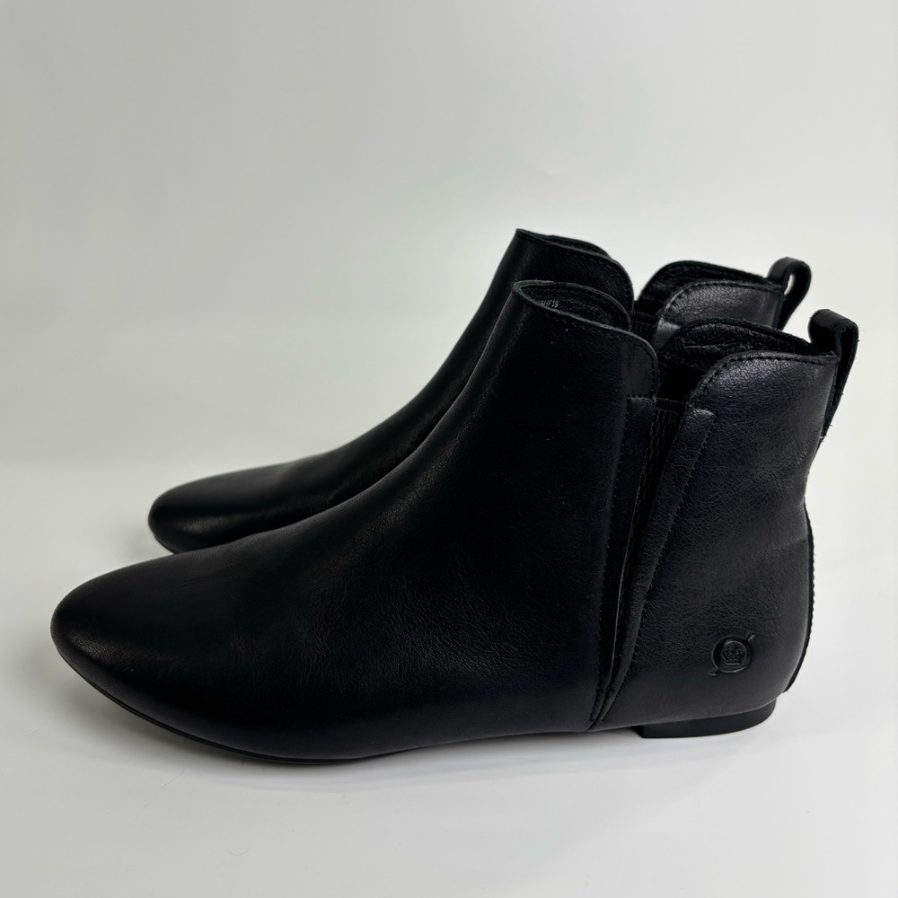 Born black leather ankle boots 6 flat comfort pull on - Picture 5 of 12